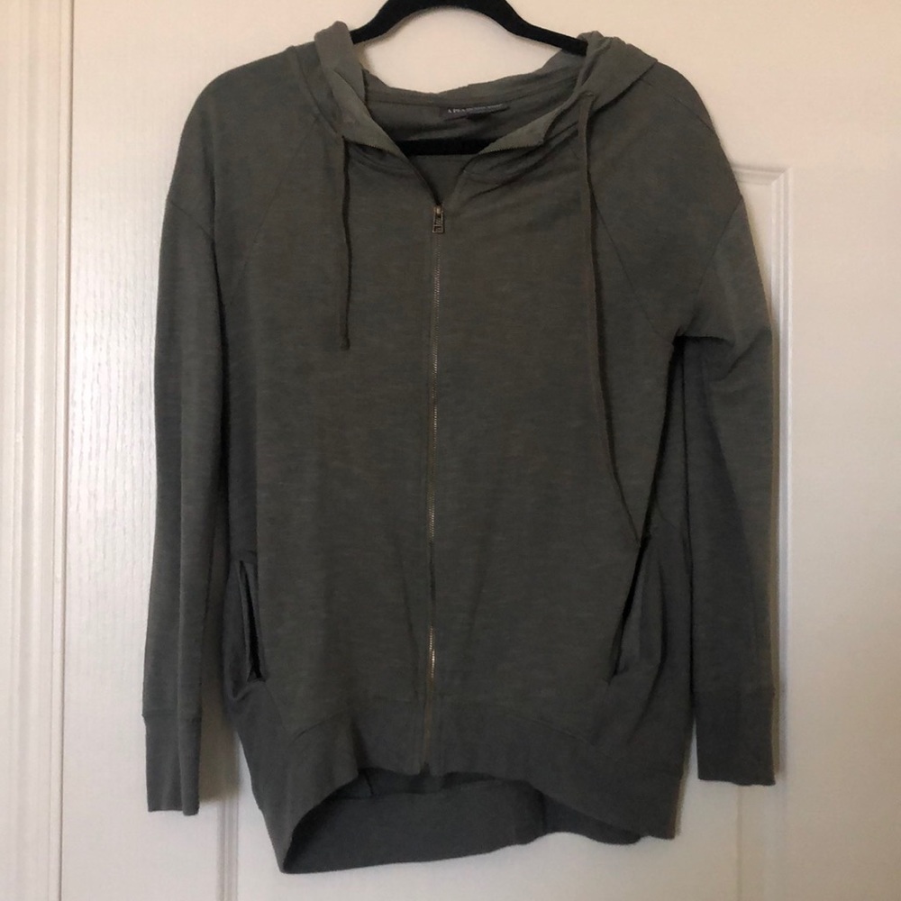 A Pea In The Pod Olive Zip Hoodie maternity sz S